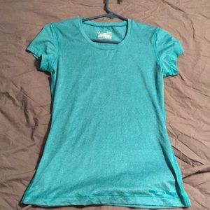 Under Armour turquoise fitted heat gear  tee